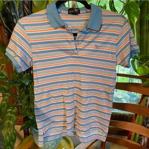 Vintage Pastel Striped Polo Shirt